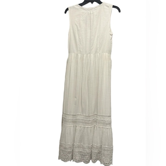 TALBOTS WHITE FULLY LINED COTTON 100% EYELET SLEEVELESS DRESS SIZE 4 - Picture 15 of 16